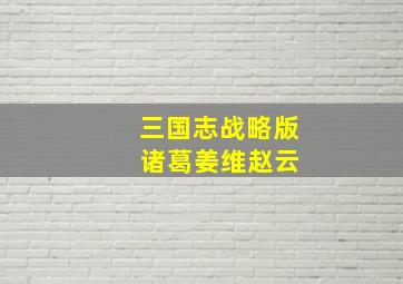 三国志战略版 诸葛姜维赵云